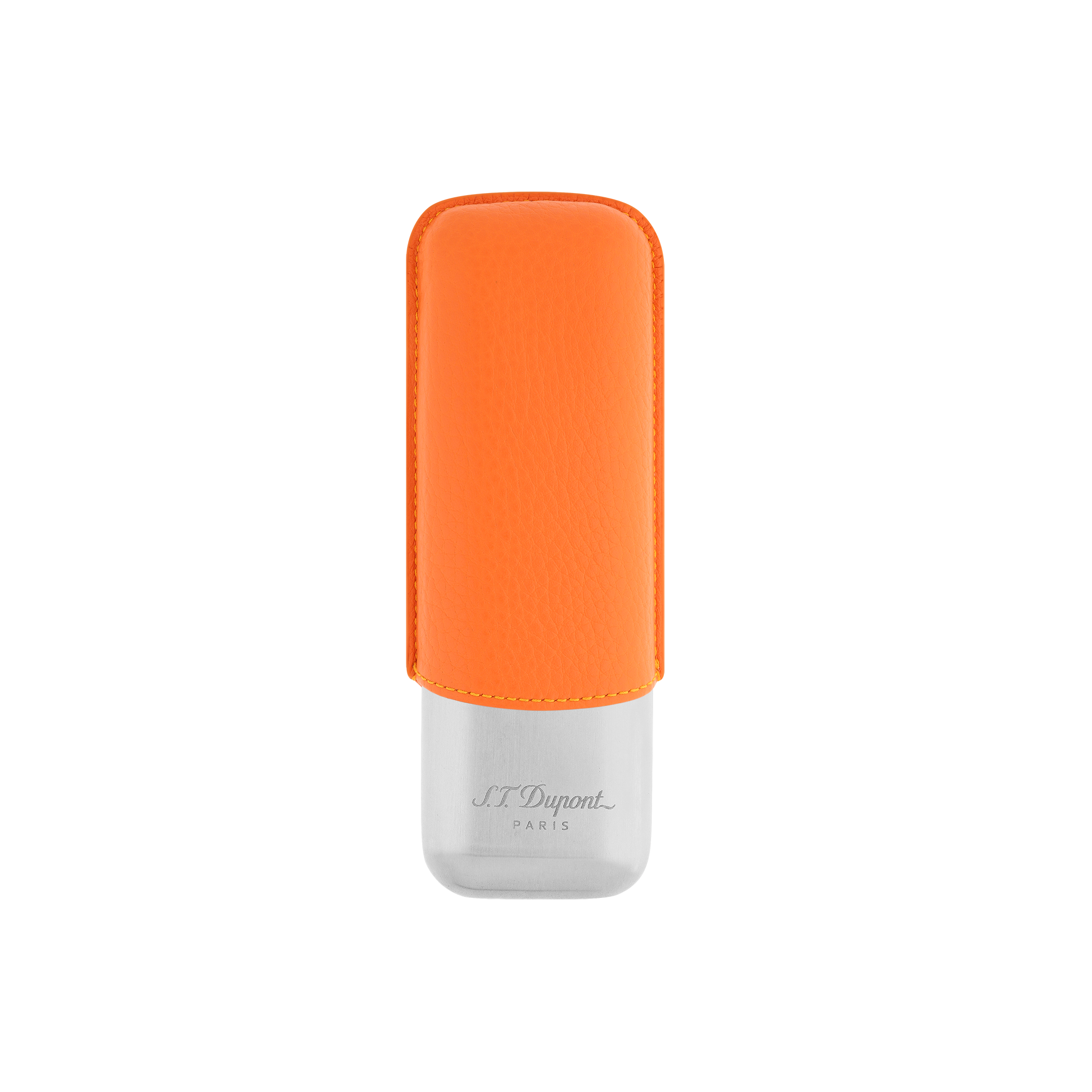 St. Dupont 2 Cigar Case Chrome Orange