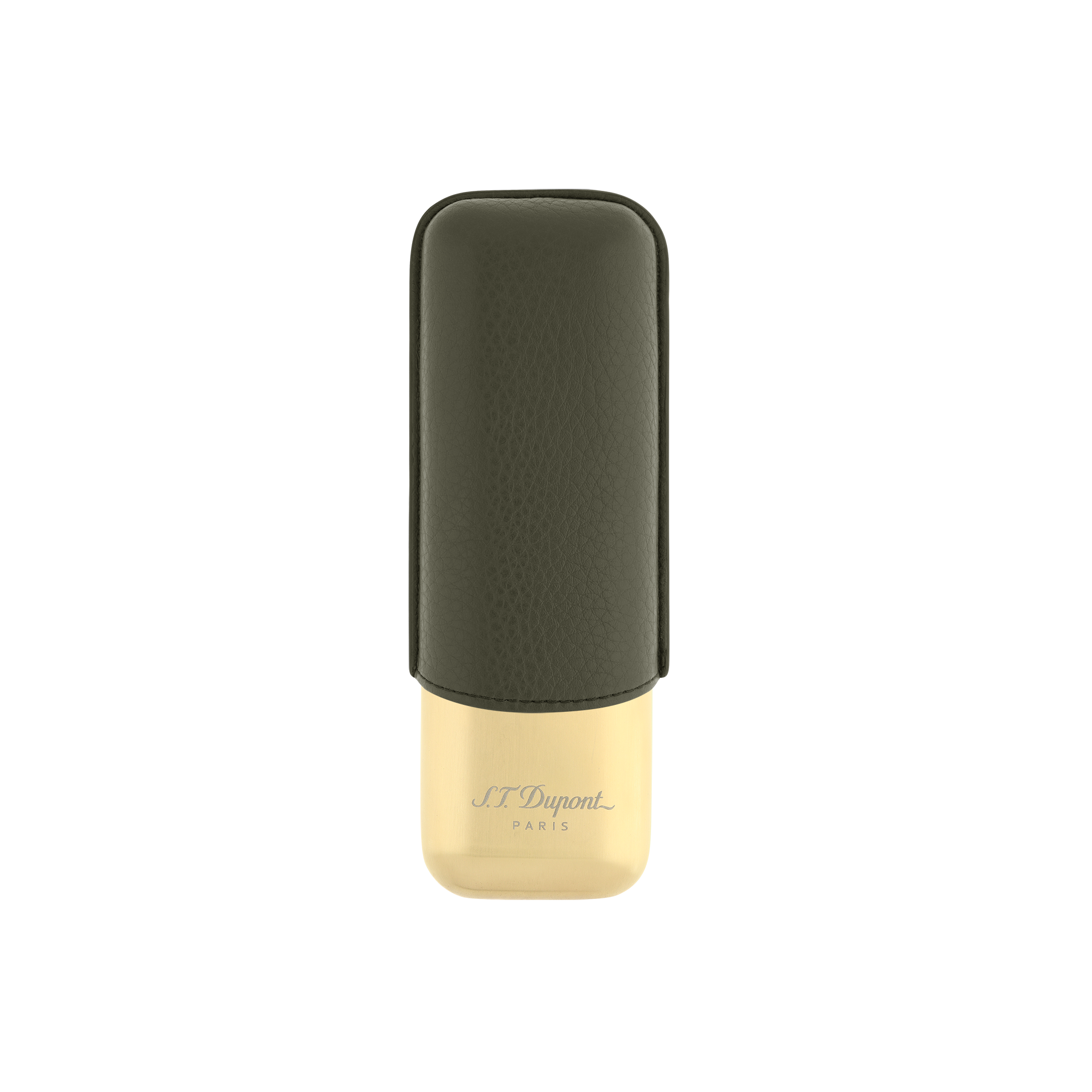 St. Dupont 2 Cigar Case Gold Kaki